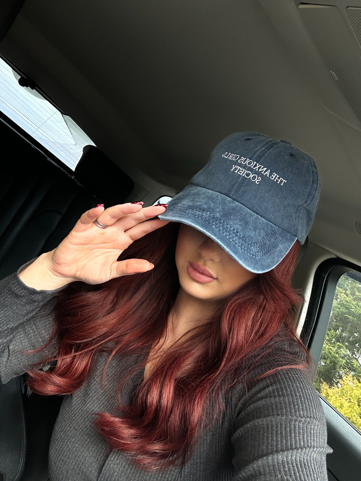 The anxious girls society baseball hat Navy/denim
