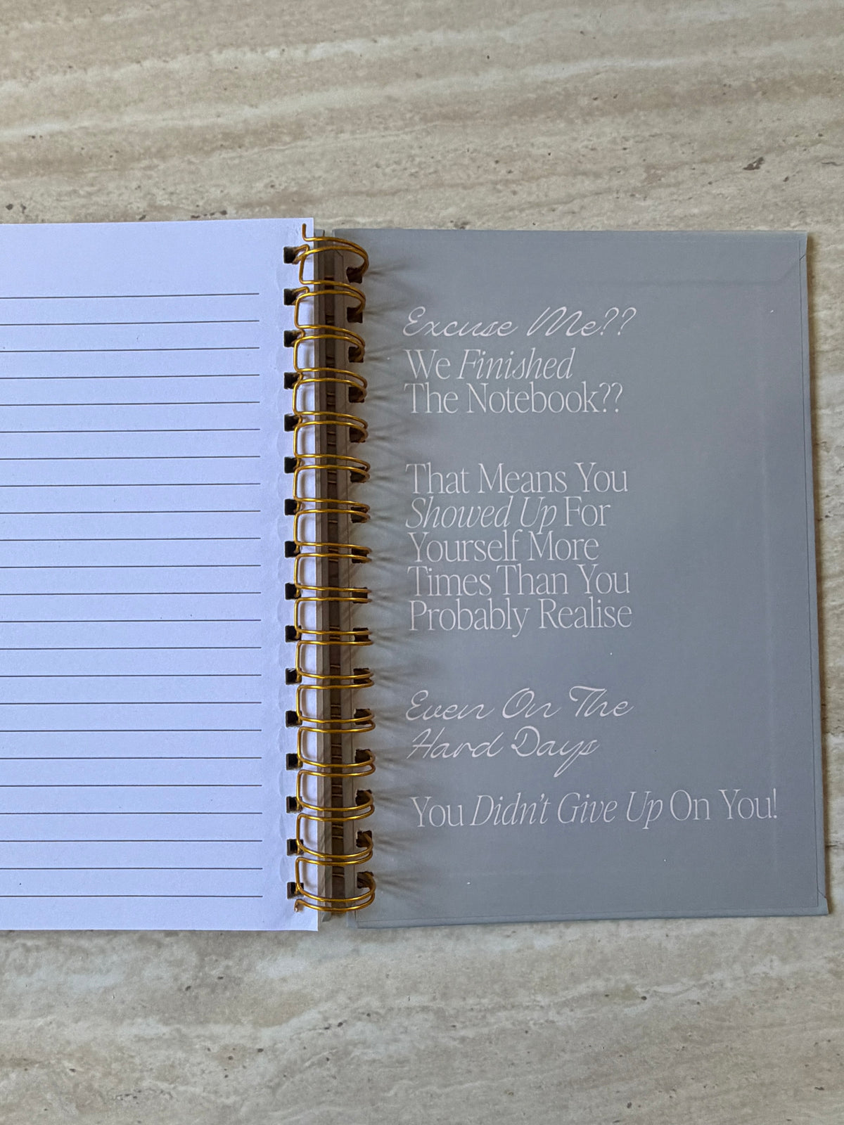 The ‘dont spiral’ notebook