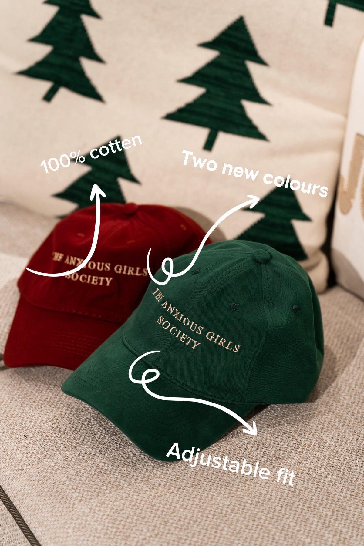 Anxious girls baseball hat (green)