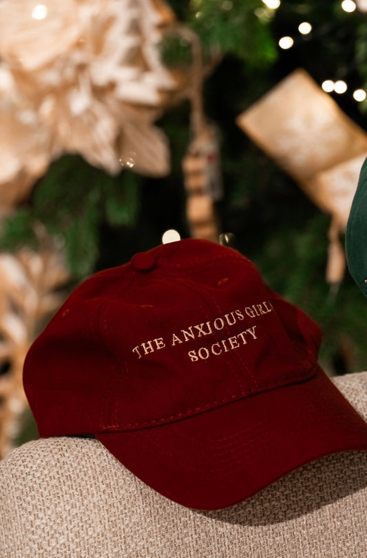 Anxious girls baseball hat (burgundy)